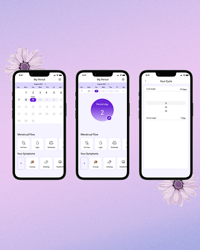 Period Tracker App app design ui ux