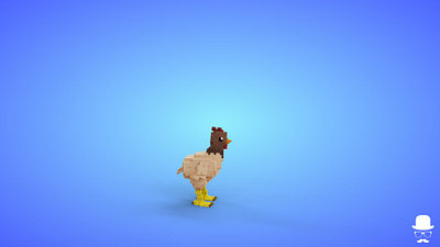 Voxel Farm Animals - Chicken - Game Asset 3d 3d model animal animals bird chicken fantasy farm game art game asset game dev isometric lowpoly voxedit voxel voxel art voxels