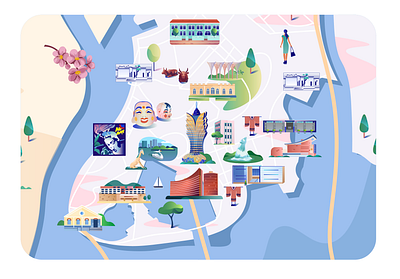 Interactive map of Macao adobe illustrator adobe photoshop amsterdam bbc china design happy heads happy heads holland illustratie illustration macao macau museaum of art macau museaum of art the venetian vector web wynn macao wynn macao