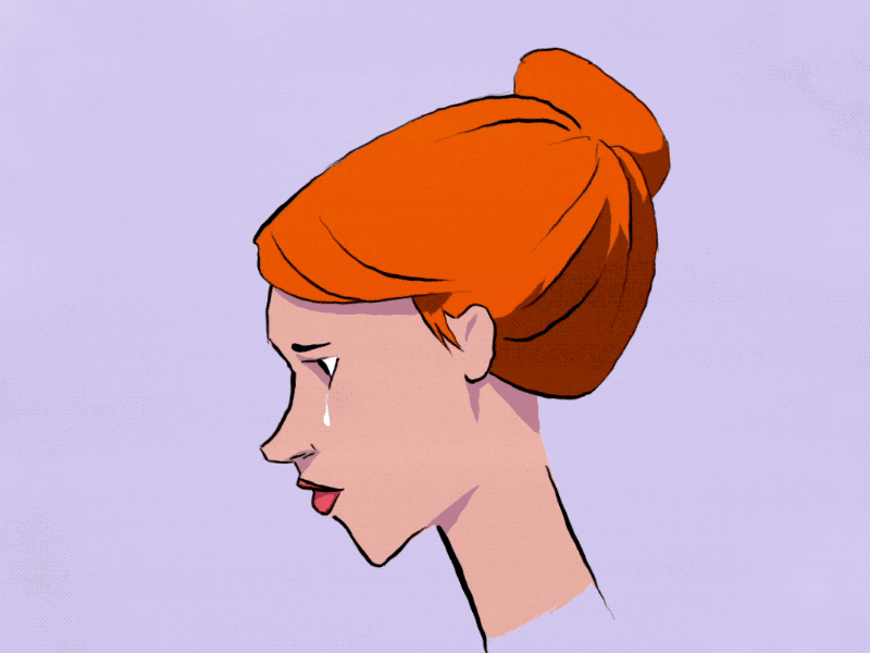 Sad Girl after effects animation character characteranimation framebyframe ipad rough animator