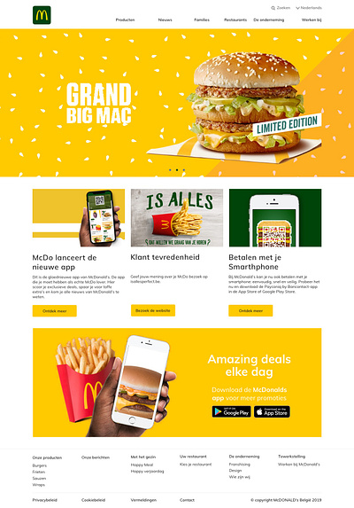 McDonalds Belgium - homepage concept banner design belgium sketch ui webdesign