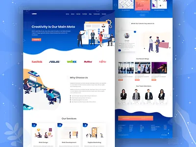 Creative Agency Landing Page app creative illustration landing page logo minimal typography ui vector web design wordpress