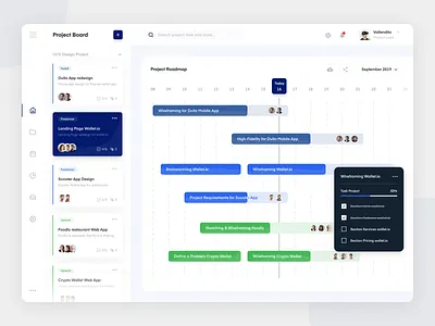 Project Roadmap - Dashboard App app board calendar card clean dashboard design designer roadmap simple design task task management timeline ui uidesign uikit ux uxdesign web webdesign