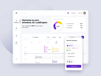 iPad Hospital App calendar colorful dashboard doctor health healthcare hospital ipad medical physician schedule