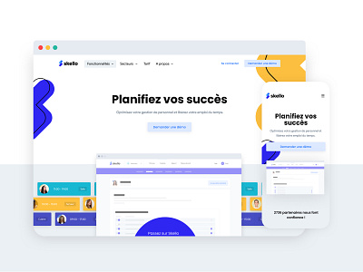 Skello - Homepage branding branding design desktop homepage landing minimal planyoursuccess shift skello ui ux website