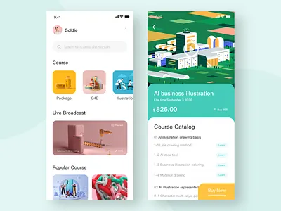 Online course study illustration ui ux