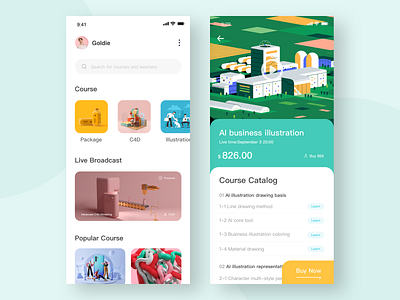 Online course study illustration ui ux