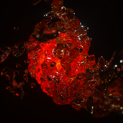 Abstract glowing liquid 3d abstract art cinema4d octane render