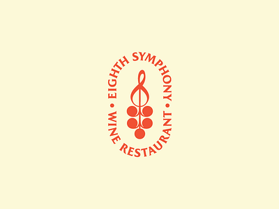 Eighth Symphony eighth logo note restaurant treble clef wine