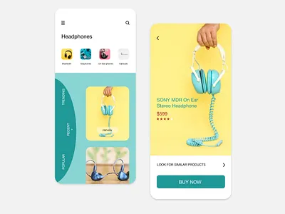 Headphone App app commercial design headphones illustration ios design ui ux