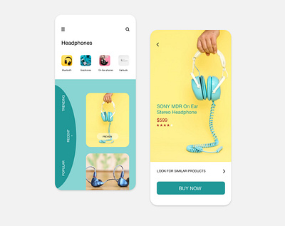 Headphone App app commercial design headphones illustration ios design ui ux