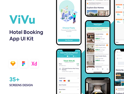 ViVu - Hotel Booking App UI Kit app design hotel booking hotel booking app mobile app design mobile design uidesign uiux