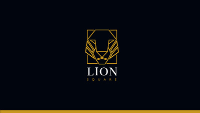 LION SQUARE LOGO adobe illustrator brand mark branding branding identity combination mark design freelance lineart logo logo design logodesignchallenge logodesigner logoforsale logos logotype minimal minimalistic real estate logo san serif vector