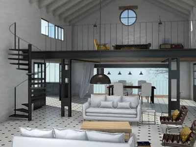 loft retouche architecture artlantis decoration sketchup