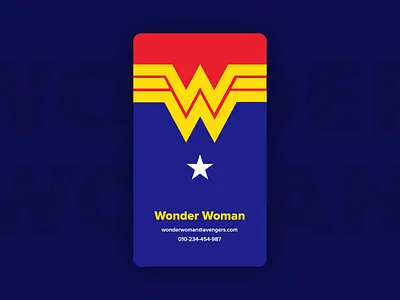 Wonder Woman - Business Card avengers dribbble dribbbleweeklywarmup wonderwoman