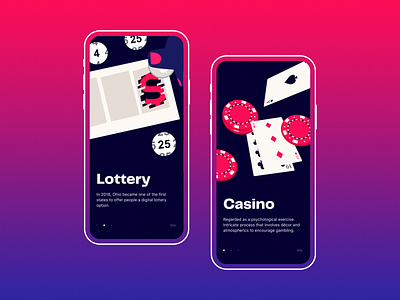 Mobile Casino App — Onboarding app casino gambling illustration lottery mobile mobile app onboarding onboarding illustration onboarding screen ui ui ux ux