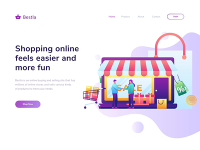 Animated landing page demonstration animated animation flat homepage illustration landing page ui ux web design