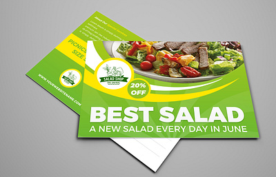 Salad Restaurant Postcard Template advertising avocado dressing fast food food food menu greek salad green hairdressing harvest healthy healthy eating italian salad lettuce menu restaurant restaurant ad salad salad bar