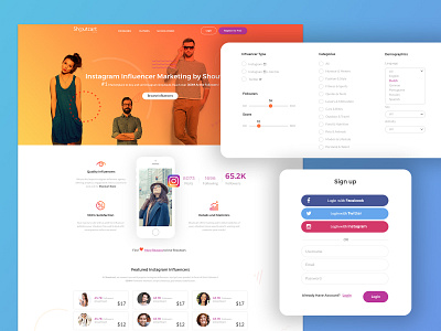 shoutcart design illustration interface landing page