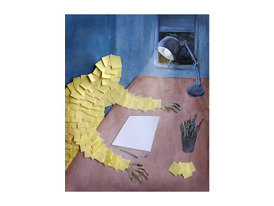 Performance pressure analog art collage editorial handmade illustration newspaper performance stress