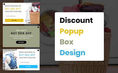 Discount Popup Box Designs box branding design discount ecommerce illustration mockup popup typography ui uidesign uiux ux uxdesign web website