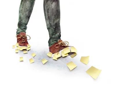 Performance pressure analog collage editorial handmade illustration newspaper pressure stress