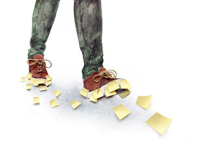 Performance pressure analog collage editorial handmade illustration newspaper pressure stress