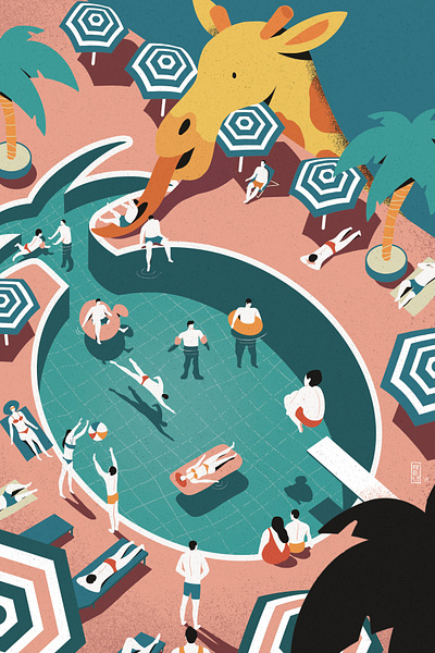 Cook #11 cover cook corriere della sera cucina corriere editorial editorial illustration frelly illustraion illustrationage illustree insert ipadpro newspaper picame quotidiano simplycooldesign swimming pool