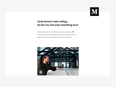 Medium Article article article page clean design designer medium persoban branding product designer whitespace writer writing