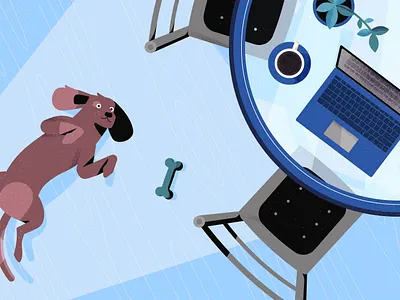 Good boy! after effects animal animals animation branding design dog dogs fun funny illustration laptop light room vector