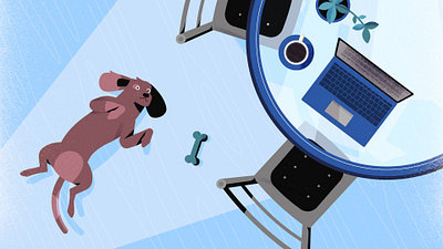 Good boy! after effects animal animals animation branding design dog dogs fun funny illustration laptop light room vector