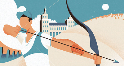 Mondiali tiro con l' arco 2019 for Il Foglio Sportivo editorial editorial illustration frelly holland il foglio il foglio sportivo illustration illustrationage magazine newspaper quotidiano sport world archery championship