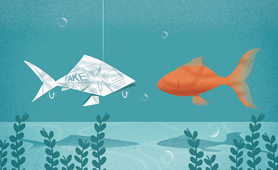 "Fake News" for The Good Life Italia editorial editorial illustration fake news frelly goldfish illustrationage ipadpro issue magazine paper the good life italia trap