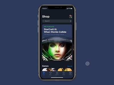 Blizzard BattleNet iOS Native App app application battlenet blizzard callofduty diablo gaming gaming app ios ios app mobile motion motion design shop shop app starcraft ui ui design ux ux design