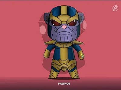 PAWNOS adobe illustrator avengers avengersendgame cat catlovers character concept characterdesign design flat funny character funny illustration illustration lineart revenge thanos vector