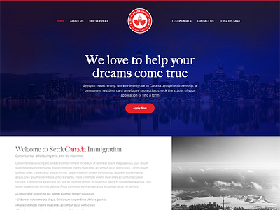 Immigration blue branding canada colors design flat illustration immigration logo maple red tint typography vector