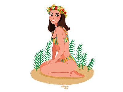 My girl -1 banner design girl happy illustration love summer sun