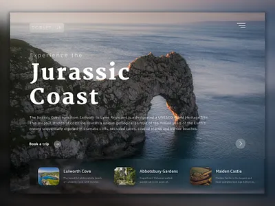 Experience the Jurassic Coast dorset icon jurassic landing page photoshop sketch travel typography ui visit web