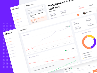 Kassero analytics app application crm dashboard interface investment logo management minimal product property ui
