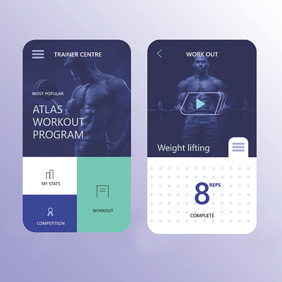 Workout app UI design app design design graphic design ui design uiux