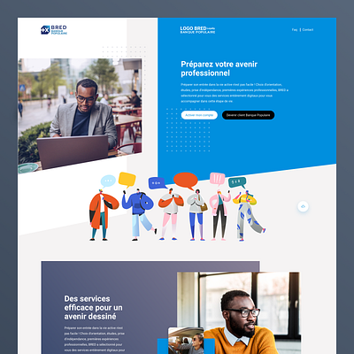 BRED Service en ligne branding design flat homepage identity product rebrand ui ux web
