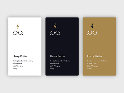 Harry Potter - Minimal Business Card Concept businesscard dribbbleweeklywarmup minimal