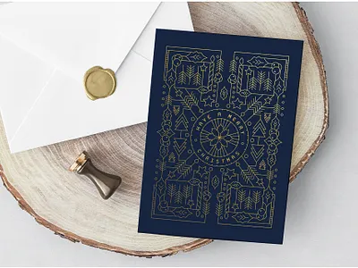 Christmas Monolone christmas geometric monoline stationery vector