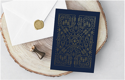 Christmas Monolone christmas geometric monoline stationery vector