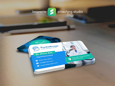 EM- FREE BUSINESS CARD MOCKUP businesscard free freebie mockup prespective psd psychotherapist rounded corners
