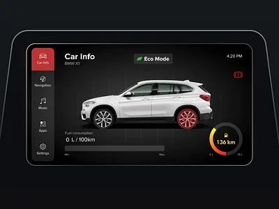 BMW Dashboard UI Concept 3d model animation bmw car computer dashboard desing driving idrive illustration interface lviv menu navigation racing suv ui design ukraine ux design white