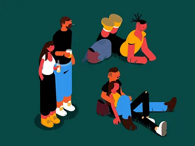 chillin beer character contrast flat flat illustration fun hipster illustration illustrator outdoors party relaxed style young