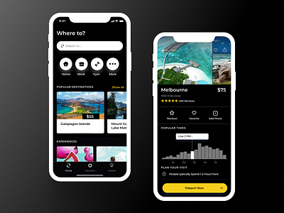 Concept Teleportation App appdesign uxdesigner graphicdesignui uitrends interface userexperience travel uxui dailyui uidesigner uidesignpatterns uidesign uxdesign userinterface