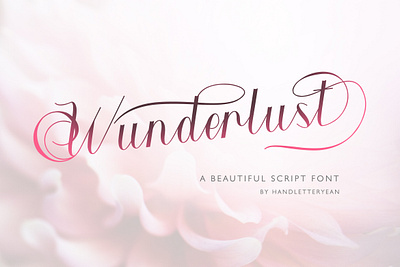 Wunderlust artwork branding design font font design font family illustration script typeface typography