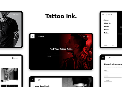 tattoo ink. design minimal tattoo ui ux web website